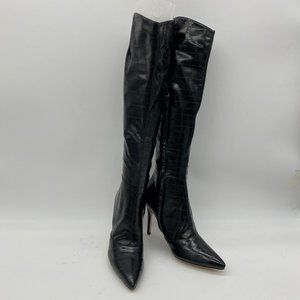 Black Pointy Toe Stilettos Long Boot Over The Knee